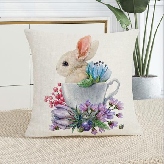 Наволочка со скрытой молнией, пыленепроницаемая льняная наволочка с изображением счастливого пасхального кролика, домашний декор, товары для дома