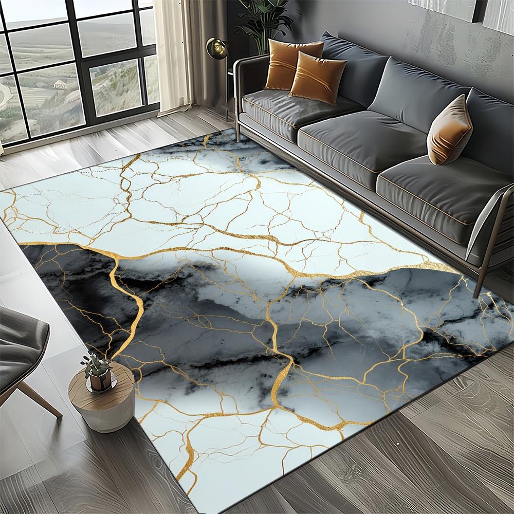 27 Стиль Новая Мода Мрамор Черный Белый Золотой Камень Ковер Коврик для Гостиной Спальни Дома Украшение Дивана, Нескользящий Напольный Коврик