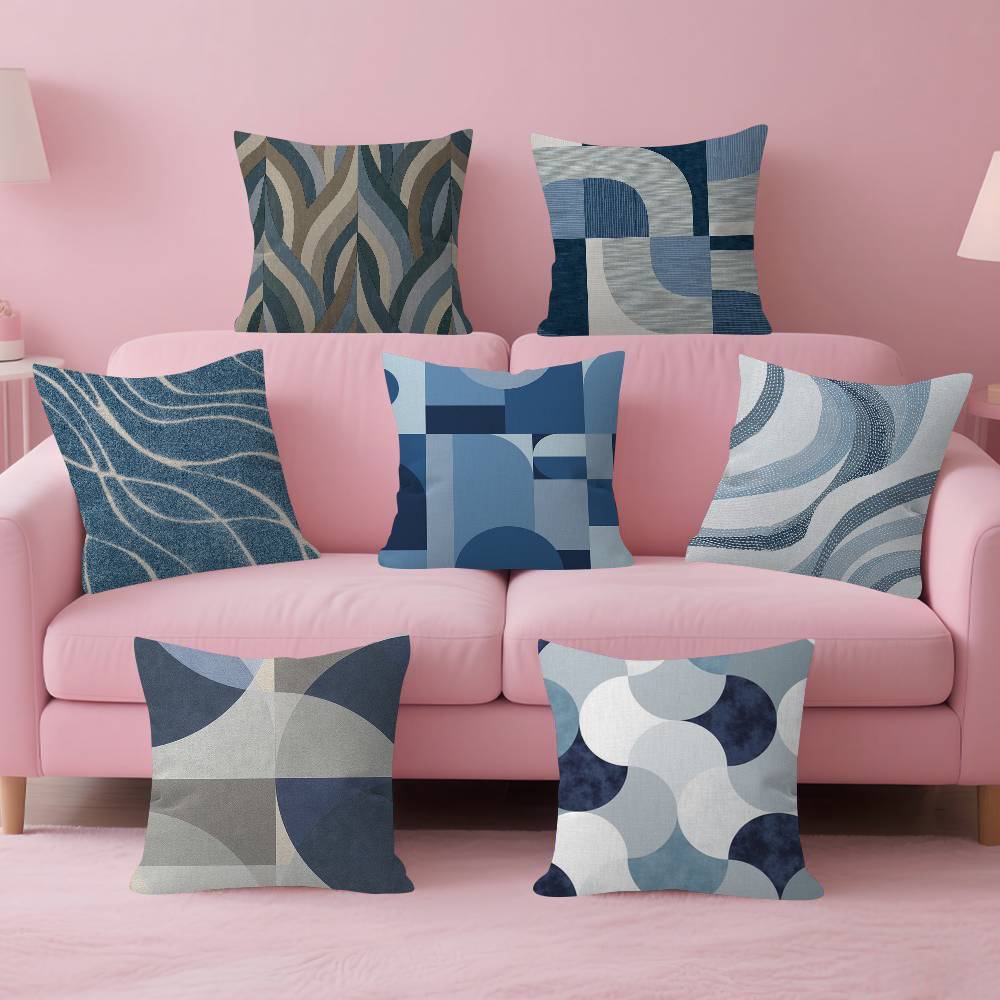Blue Interlacing Lines Pillow Gift Home Office Decoration Bedroom Sofa Car Cushion Cover case x