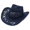 Hand-woven Holiday Beach Hat Western Cowboy Straw Hat Sun Hat Hollow Jazz Hat Men and Women Tide