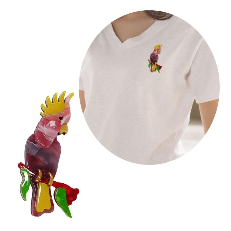 Fashionable Sophisticated Parrot Lapel Pin with Dripping Oil Designs Contrast Accessory for Party Supplies Costumes