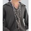 Женская цепочка для свитера ZAA Pearl Waterfall: Высококачественное, универсальное, объемное длинное ожерелье для осени/зимы