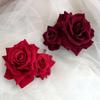 Rose Flower Hair Clip Women Seaside Party Hairgrip Bridal Hairpin Headwear Solid Color Headwear