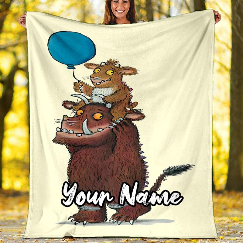 Custom Name The Gruffalo Theme Printed Blanket - Perfect for Couch, Bed, Travel & Outdoor Use | Machine Washable, Cozy & Durable.
