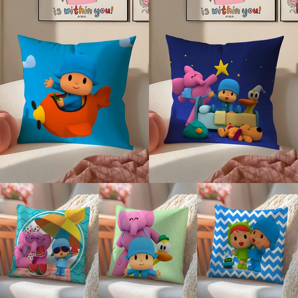 BBoyGirlPocoyo Cushion Cover Linen Pillowcase Cover Soft Decor for Sofa Home Room