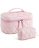 BAGSMART Makeup Large Small Cosmetic Travel Makeup Cosmetic Storage Bathroom Easy Perfect for Business Pink Pouch, Capacity, Organizer, Pouch, Pouch,