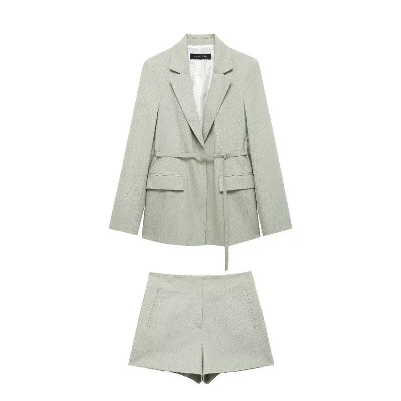 Fashion Style 2024 Summer New Arrival Women's Temperament Wild Thin Belt Suit Outwear High Waist Shorts 3015134