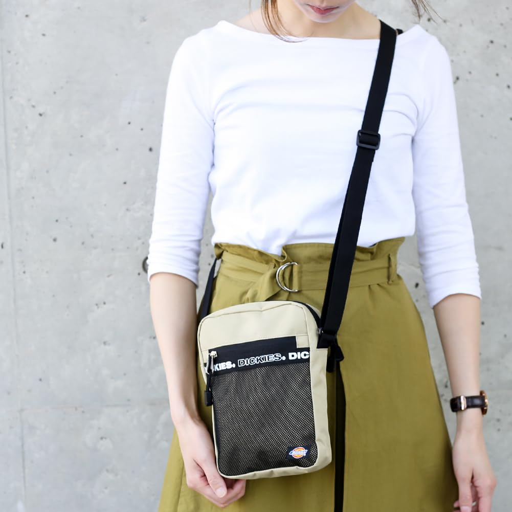 Dickies LOGOTAPE Square Shoulder Bag Sacoche Pouch Festival Passport Travel Bag Mini Shoulder Black