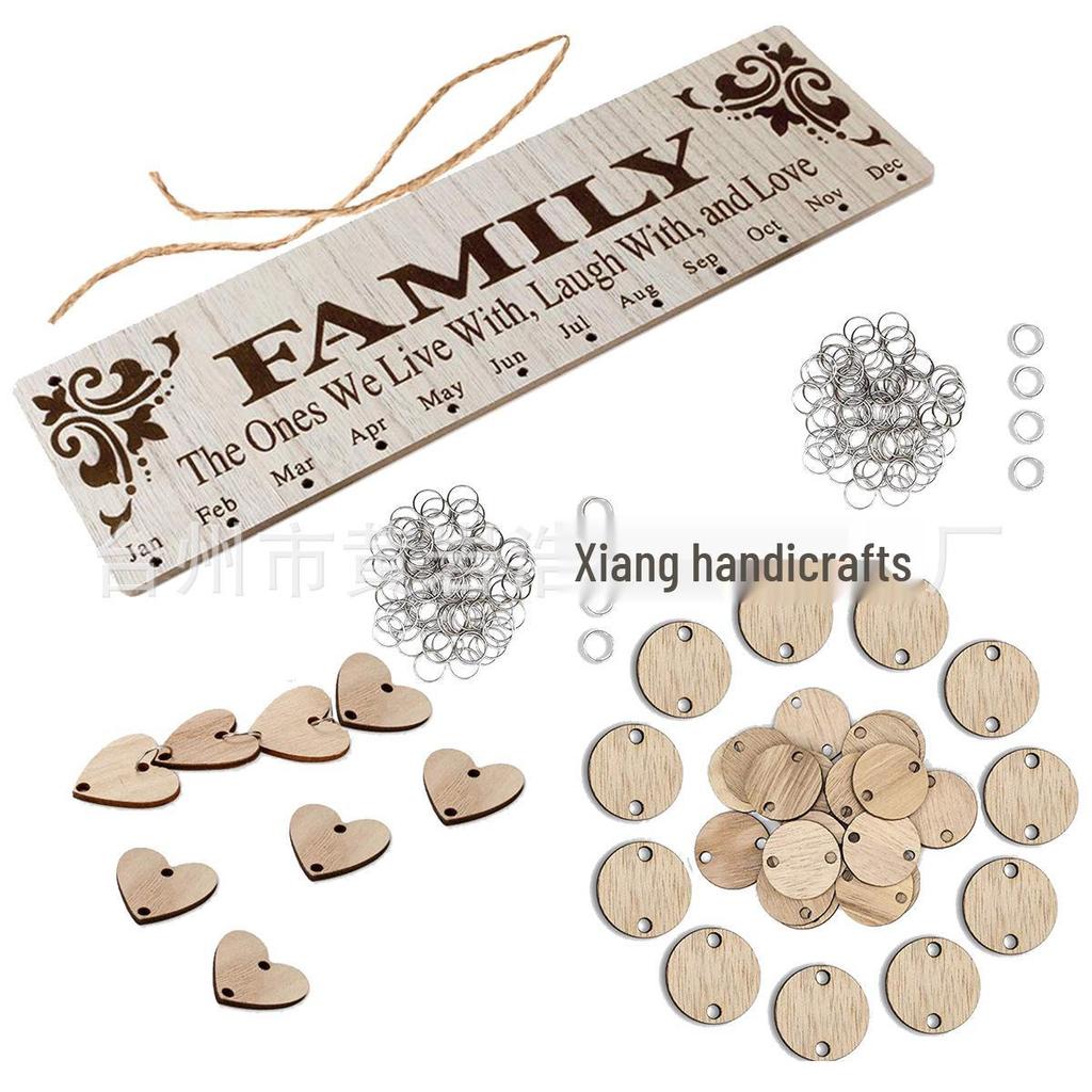 Wooden Holiday & Birthday Calendar Hanging Tags
