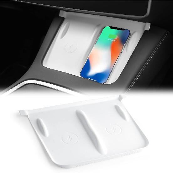 Center Console Wireless Charging Silicone Mat Compatible with Tesla Model 3 Model Y 2023 2022 2021 Accessories Waterproof Cover Interior Pad Non-Slip