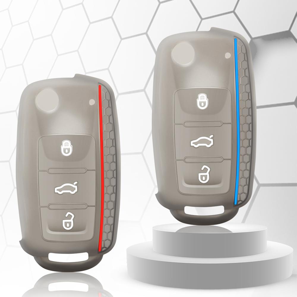 Силиконовый чехол для дистанционного ключа автомобиля для VW Volkswagen Touran Caravelle Polo Golf 6 Passat B5 для Skoda Fabia Octavia аксессуары