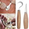 2PCS Wood Carving Hand Chisel Wood Carving Hand Tools Spoon Wood Carving Knife Woodworking Hand Tools Spoon Kit Cutter Set