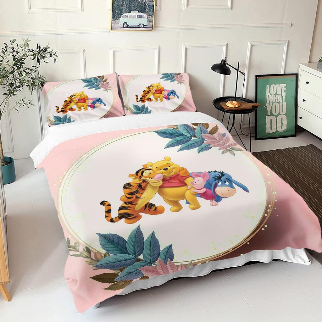 Comforter Winnie The Pooh Bear Bedding Set Queen With 3D Children'S Bedding Set Universal Suitable For Children