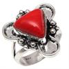 Red Coral Gemstone Handmade Silver Jewelry "6.5"