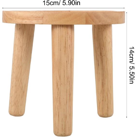 Milisten Деревянный табурет Столик для растений, Подставка для растений в стиле середины века, Высокий держатель, Цветочный горшок, Хаки