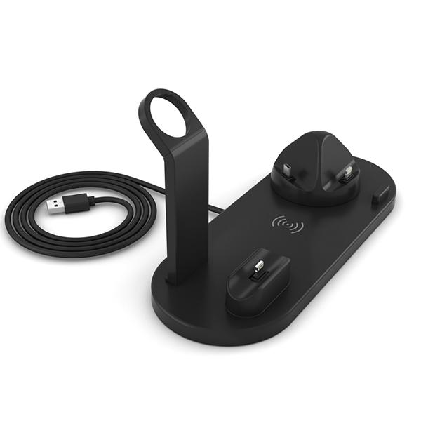 6-in-1 Multi-Function Fast Wireless Charging Station for Phone Watch Earphone with OTP & OVP Protection