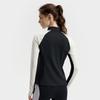 Fila Fitness Casual Simple Versatile Elastic Comfortable Spliced Half-Zip Knitted Long Sleeve T-Shirt Women Tops A11W541205FBK