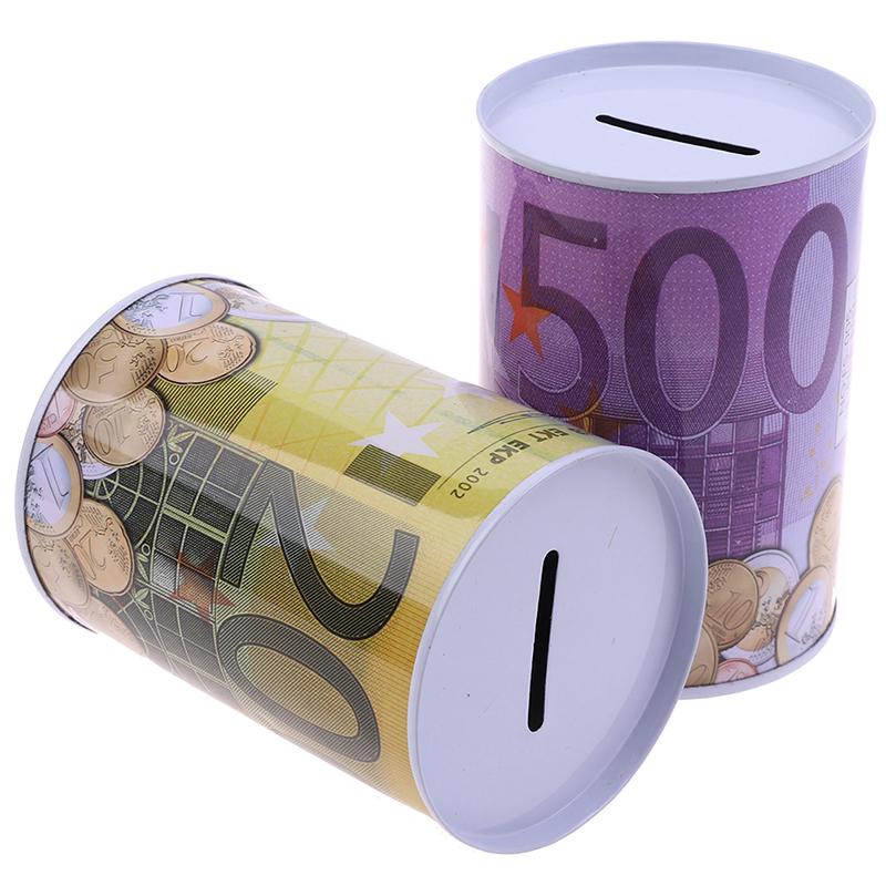 1шт евро доллар копилка сейф цилиндр копилки для монет депозитные ящики