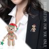 Full Rhinestone Cartoon Collar Pin Cartoon Christmas Bear Brooch Unique   Decoration