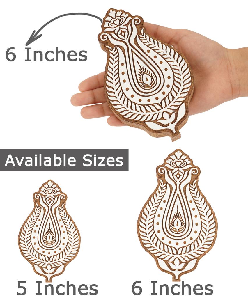 IBA Indianbeautifulart Textile Printing Block Asian Motif Hand Carved Wooden Stamp Wood Block Printing Textile Stamp For Fabric Pottery Blocks- 5