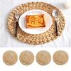 Hand-woven Rattan Placemats - Round Woven Table Mats, Suitable for Dining Rooms and Living Rooms, Heat-resistant