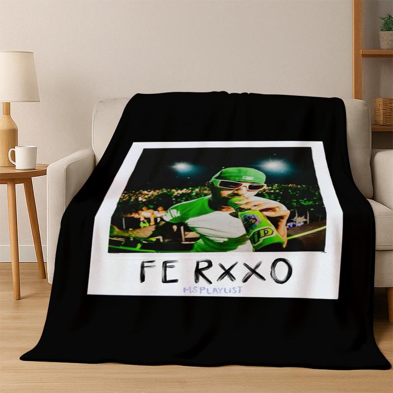Feid Ferxxo Hiphop Pop Music Flannel Blanket Soft Warm Blanket Throw Blanket for Bedroom Living Room Bed Travel Picnic Gift