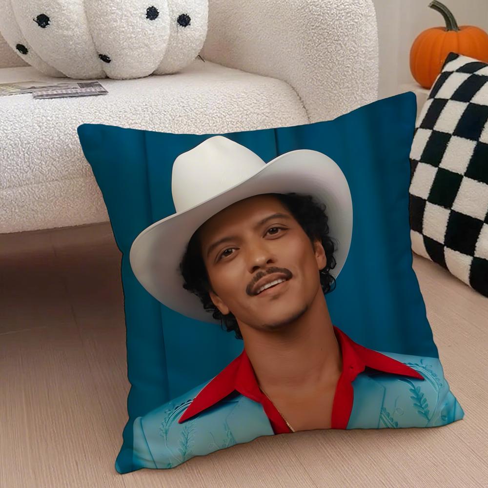 Charismatic BBruno Mars  Groovy singer Cushion Cover Throw Pillow Cover Hidden Button Durable Polyester Chair Cushion