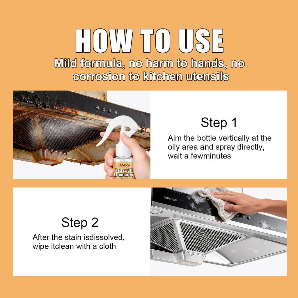 Heavy Oil Eliminator-Powerful Degreasing-Gentle Formula Not Hurt Utensils-Remove Stubborn Dirt And Grease-100ml