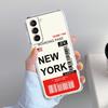 Чехол для телефона Samsung Galaxy S26 S25 S24 S23 S22 Ultra S20 S21 FE 5G Plus Прозрачная крышка Мировой Городской Билет Путешествие Нью-Йорк Лондон