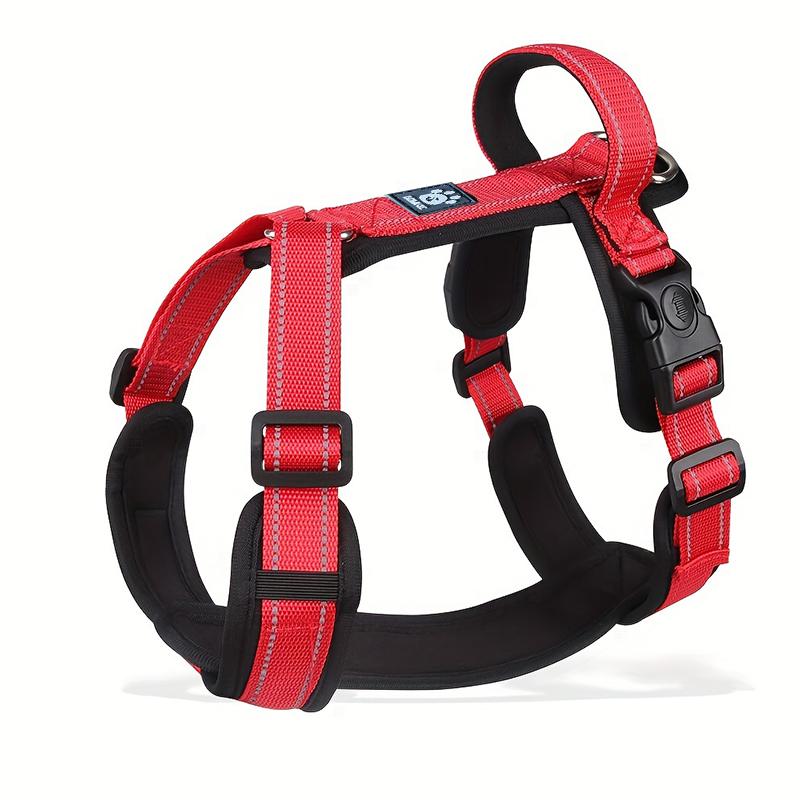 Y-образная шлейка для собак с регулируемым прочным нейлоном, мягкой подкладкой, металлическими пряжками и кожаной ручкой для маленьких, средних и больших собак