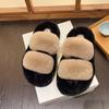Модные сандалии женские тапочки из натурального меха кролика на платформе плюшевые пушистые пушистые женские зимние теплые милые мягкие домашние свадебные тапочки