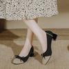 Knit Slip On Pumps Bow Shoes Women Mesh Loafers Stretch Ballet Shallow Dress Shoes Moccasins Comfort Ballet Work Shoes 2025