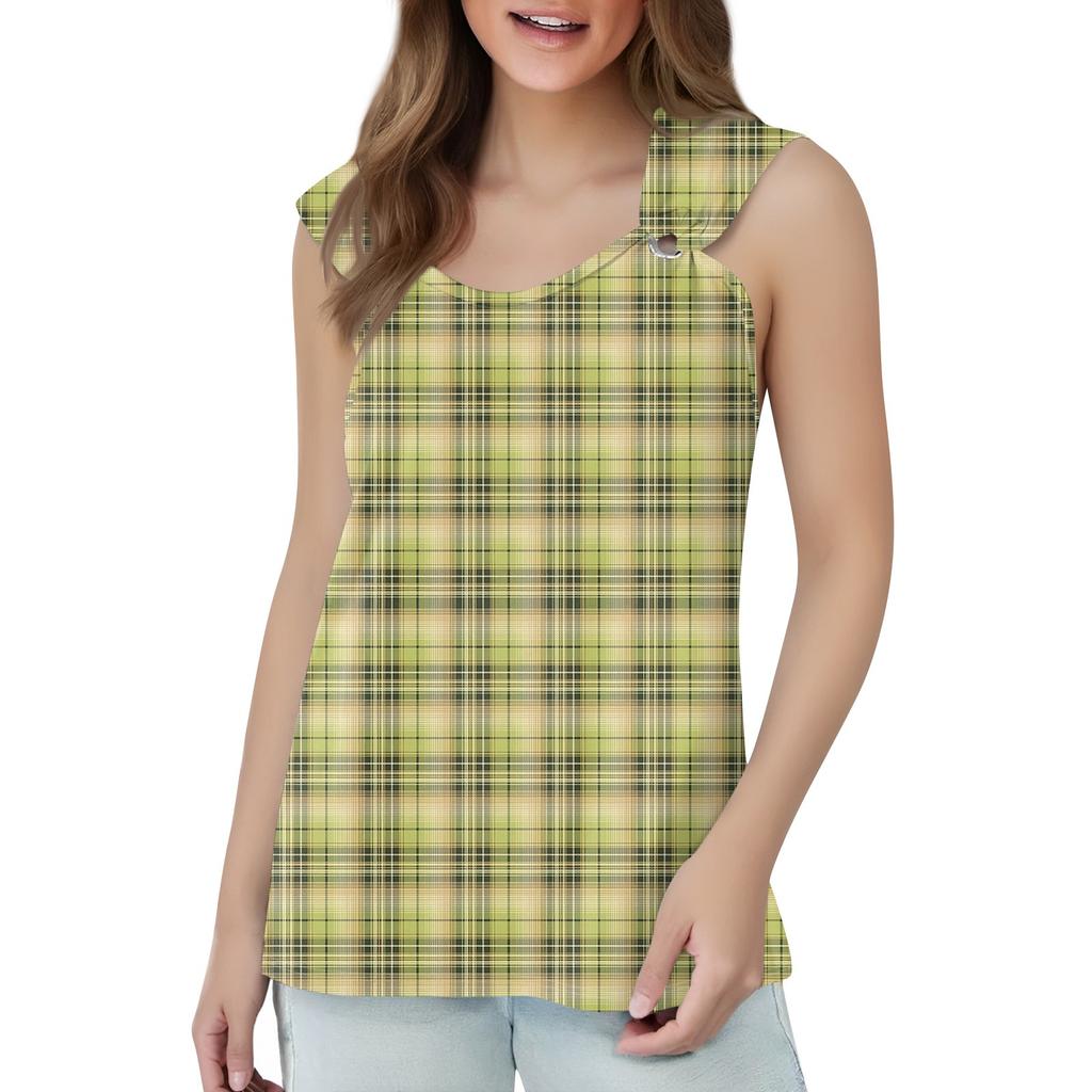 Womens Tank Top V Neck Basic Printed Casual Flowy Sleeveless Deep Side Cut Tops For Women