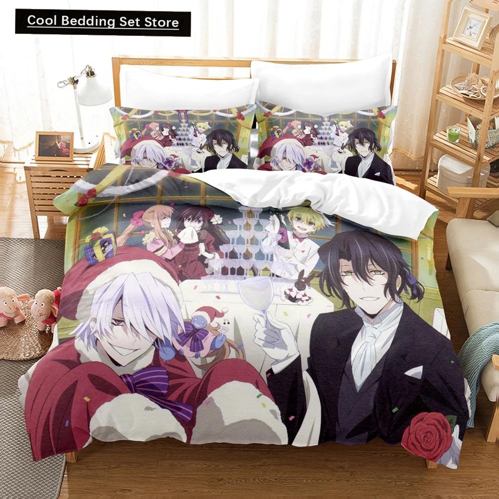 3D Print Anime Pandora Hearts Bedding Set,Duvet Cover Bed Set Quilt Cover Pillowcase,King Queen Twin Size Boys Girls Adults
