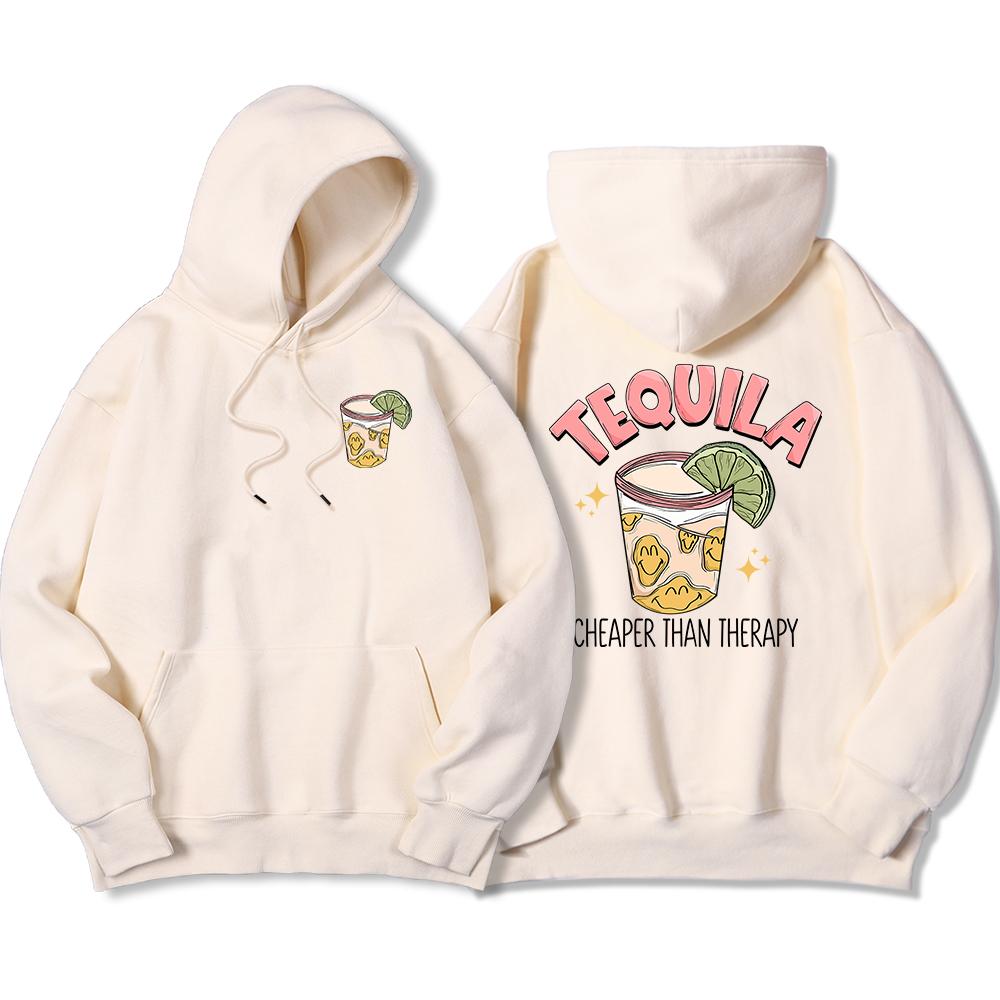 Tequila Cheaper Than Therapy Printed Men's Hoody Fashion Loose Sweatshirt Casual Fleece Soft Hooded Autumn warm oversize Tops