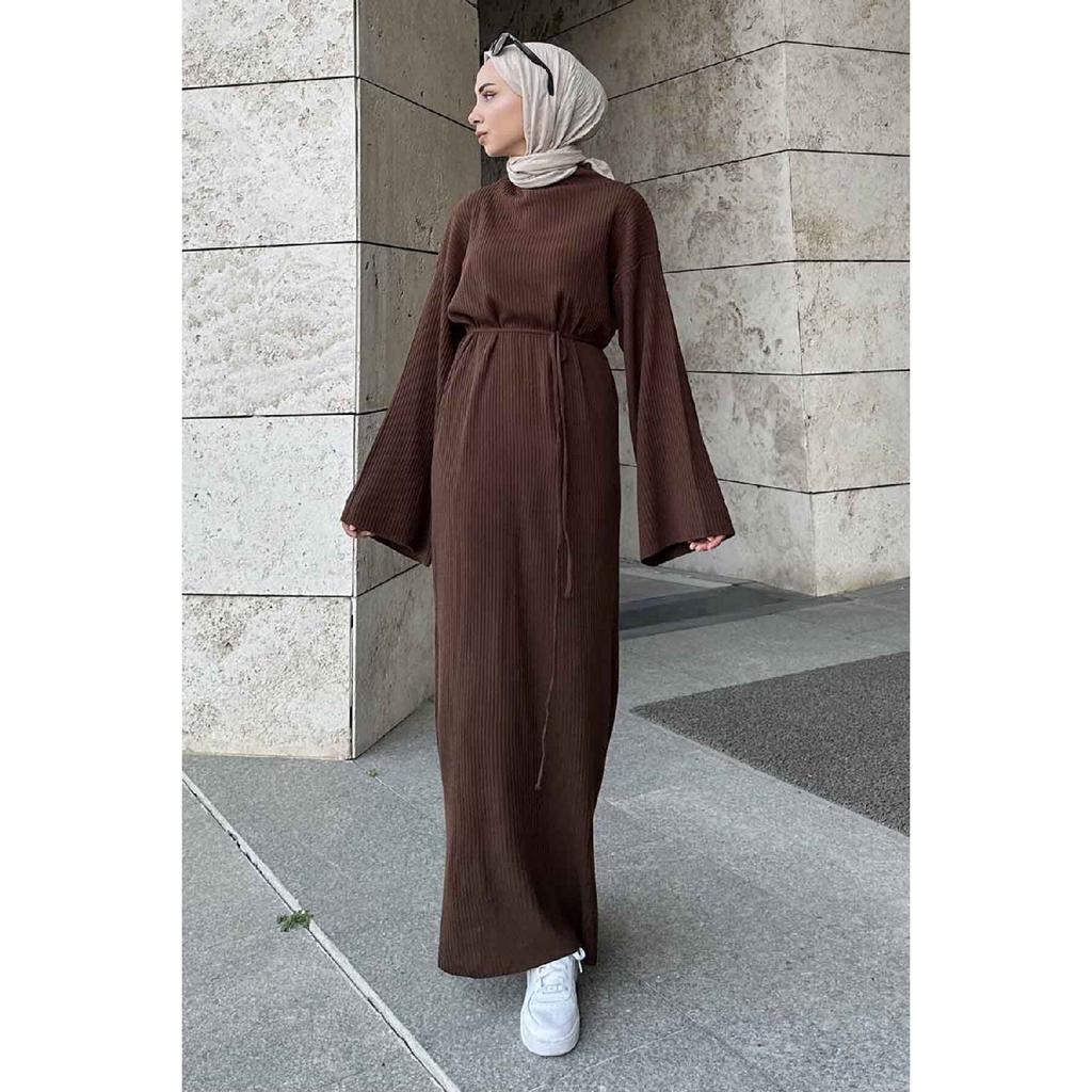 10numberamoda Женское длинное вязаное платье с рукавами «летучая мышь» бордово-красное