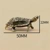 Retro Brass Tortoise Ornaments Mini Copper Turtle Figurines Longevity Animal Sculpture Tea Pet Desktop Decor Fengshui