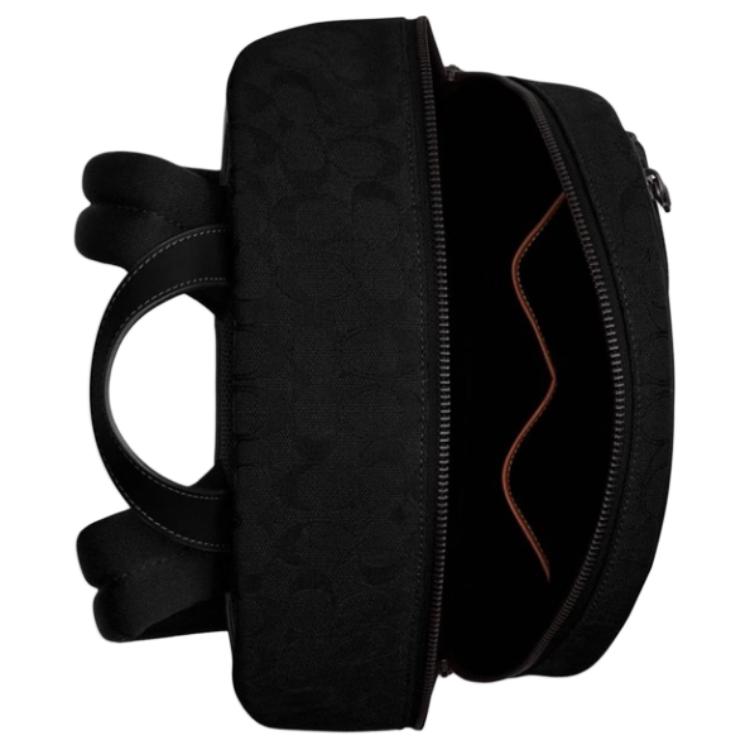 Coach Рюкзак Theo 27 Classic Monogram из ткани Большой мужской рюкзак Черный CAK98-BLK