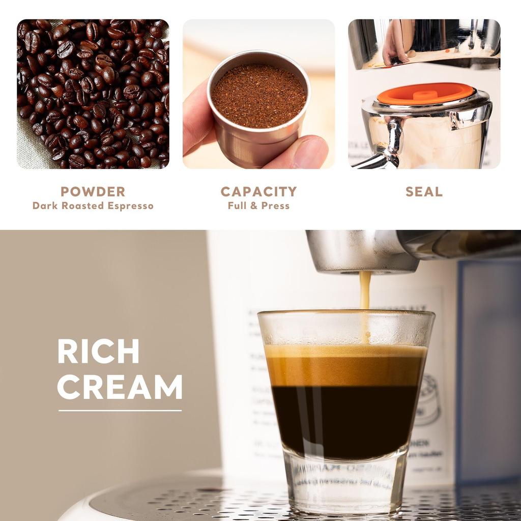 i Cafilas [YI01] Reusable Coffee Capsule Refillable Pods Cafe Cup Dripper Stainless Steel Crema Maker for Illy Machine Illy X7.1,Y3.2,Y5