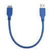 USBA To MicroB Cable USB3.0 External Hard Drive 5Gbps Transmission Adapter Cord Blue(0.3 Meter )