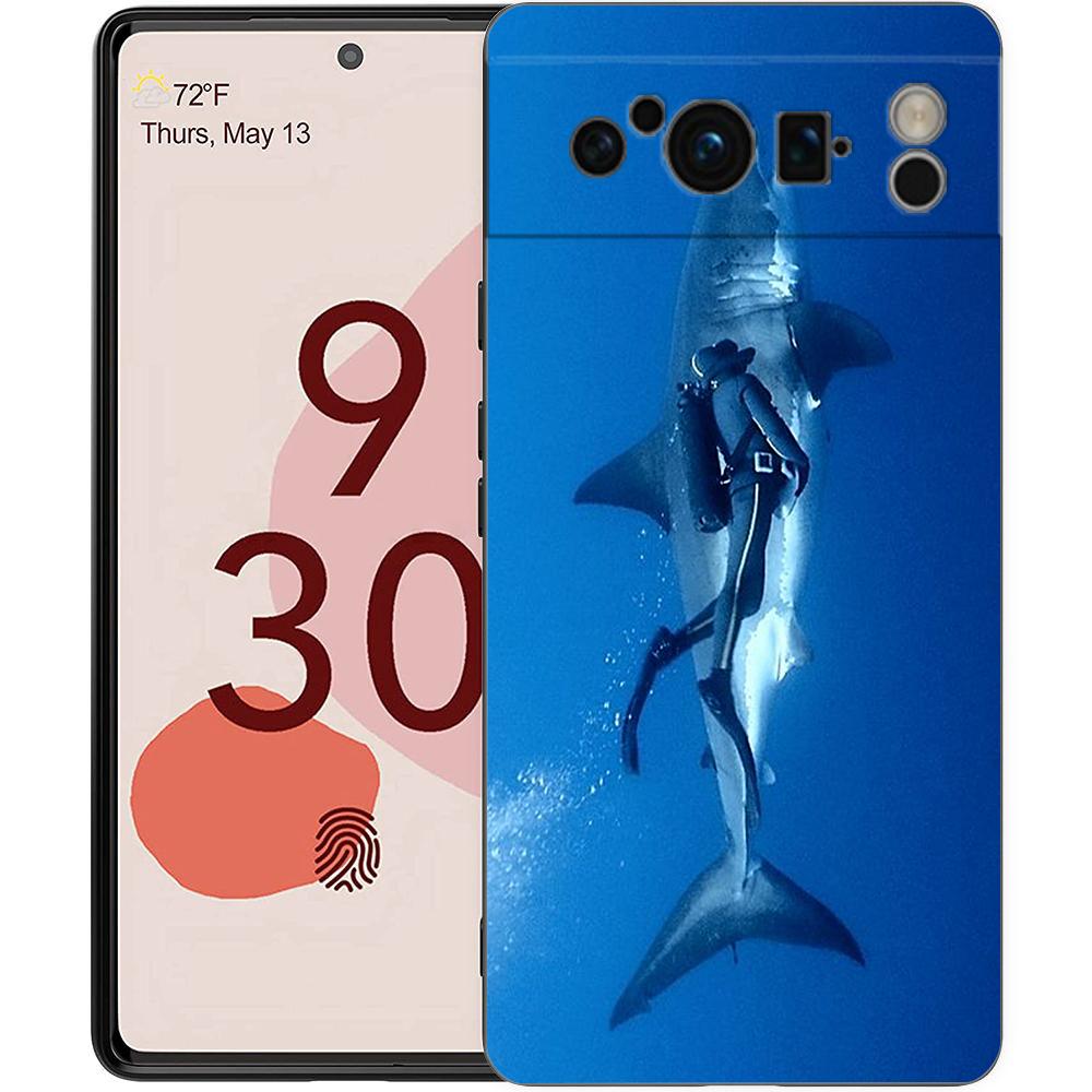 Водонепроницаемый чехол для телефона для Google Pixel 9 8 9A 8A 7 7A 6 Pro XL 6A 5G Черный Мягкая задняя панель Роскошная крышка из ТПУ