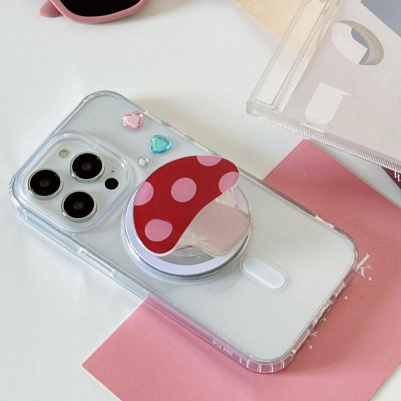 Cute Cartoon Mushroom For Magsafe Magnetic Phone Griptok Phone Holder Stand Universal Phone Ring Grip Tok For iPhone 16