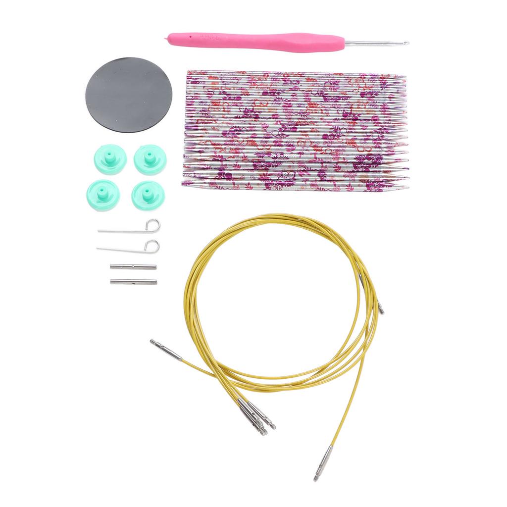 Набор круговых спиц, эргономичный крючок для вязания, инструмент для вязания пуговиц с сумкой для хранения для дома