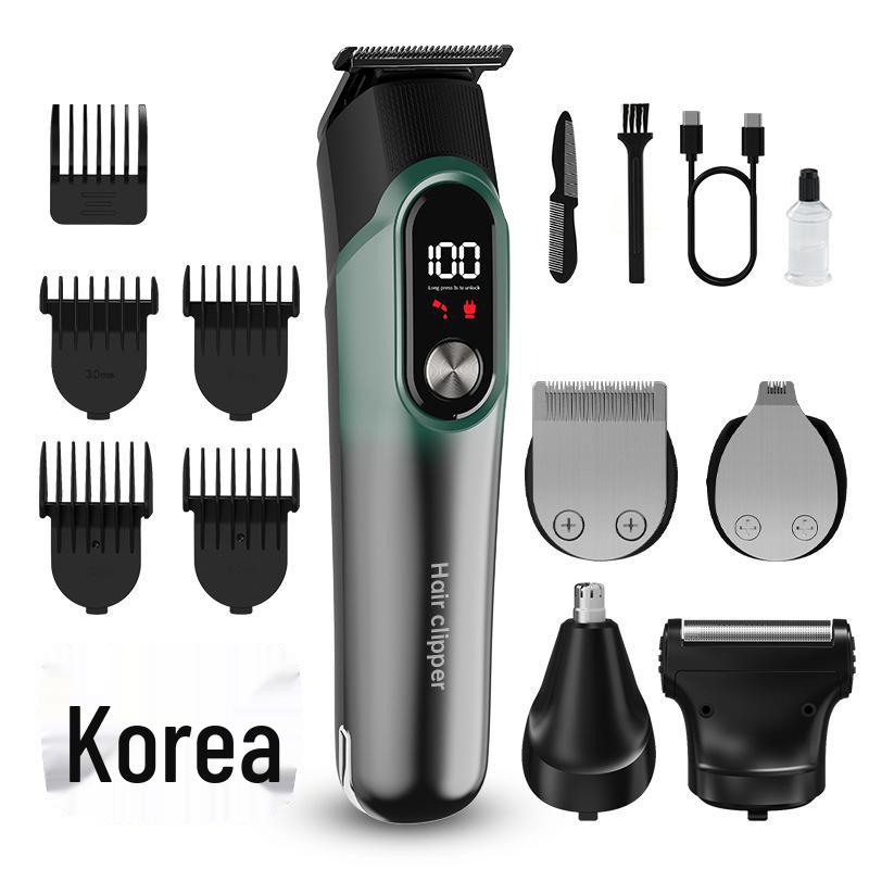 Набор электрических машинок для стрижки волос «пять в одном» с цифровым дисплеем: Регулируемый многофункциональный инструмент для бритья и резьбы