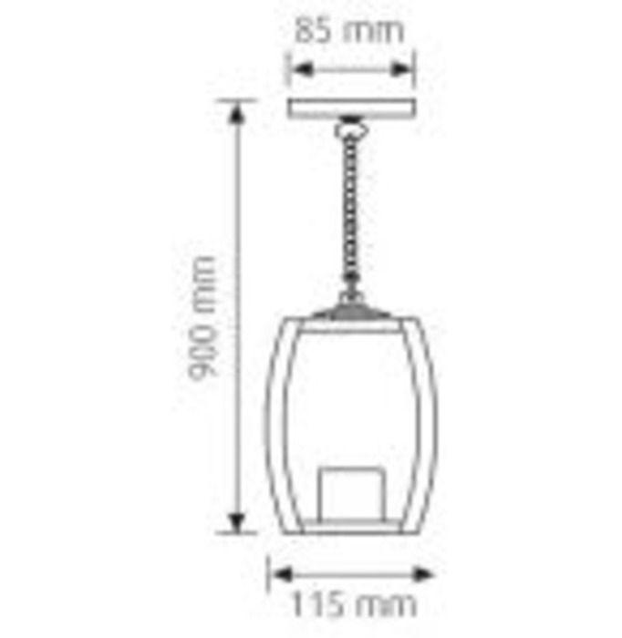 Suspension - Néo-rétro - Noir - 60W - Acier inoxydable - IP44 - 900x115x85mm