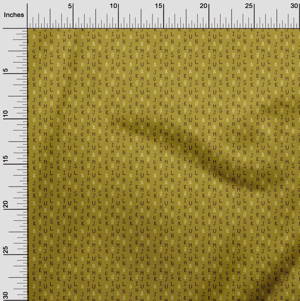 oneOone Cotton Flex Dark Mustard Fabric Alphabet Sewing Craft Projects Fabric Prints By Yard 40 Inch