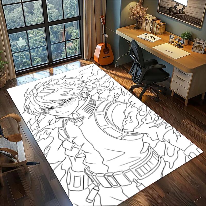My Hero Academia Bedroom Area Mat Non Slip Washable Large Rug Gamer Room Floor Decor