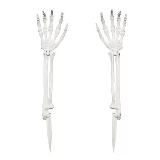 Хэллоуин Скелет Декорация Колышек Реалистичная Рука Скелета Рука с Колышком для Газона Наружный Череп Кость Дворовый Знак для Сада Газона Кладбищенский Декор