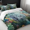 Постельный комплект с пуховым пододеяльником с рисунком «Джунгли ЖивотныеПопугайСлонЖираф» - Модный Классический Популярный Постельный комплект с цифровой печатью