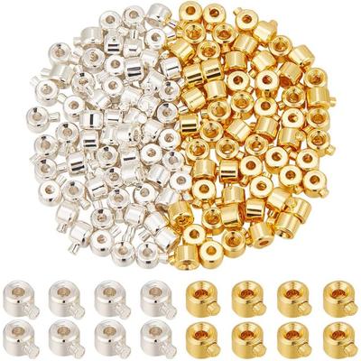 20/50/100 шт. Латунные обжимные бусины 2 цвета 3,5x4,5 мм бусины долговечные позолоченные обжимные трубки бусины-колонны крышки металлические заглушки для шнура аксессуары